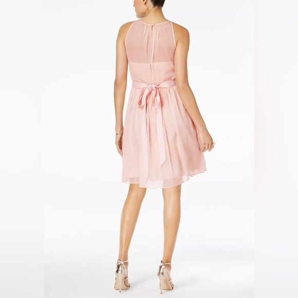 Adrianna Papell Women’s Chiffon Halter Embellished Pink Dtess NWT Size 4 - Picture 3 of 3